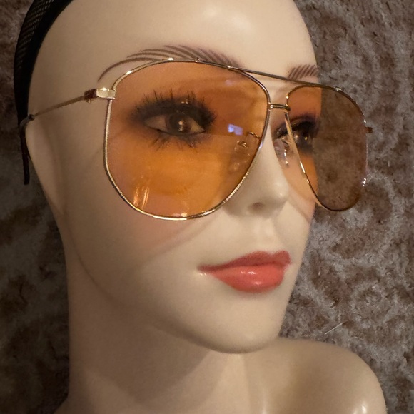 Orange lens sunglasses aviator gold frame main image 6